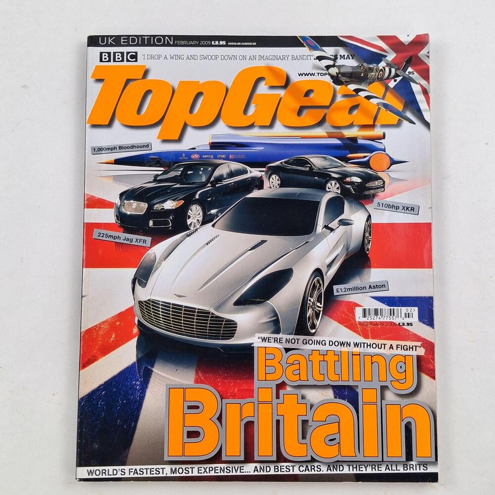 Top Gear Magazine February 2009 Battling Britain UK Edition Cars Sports Issue